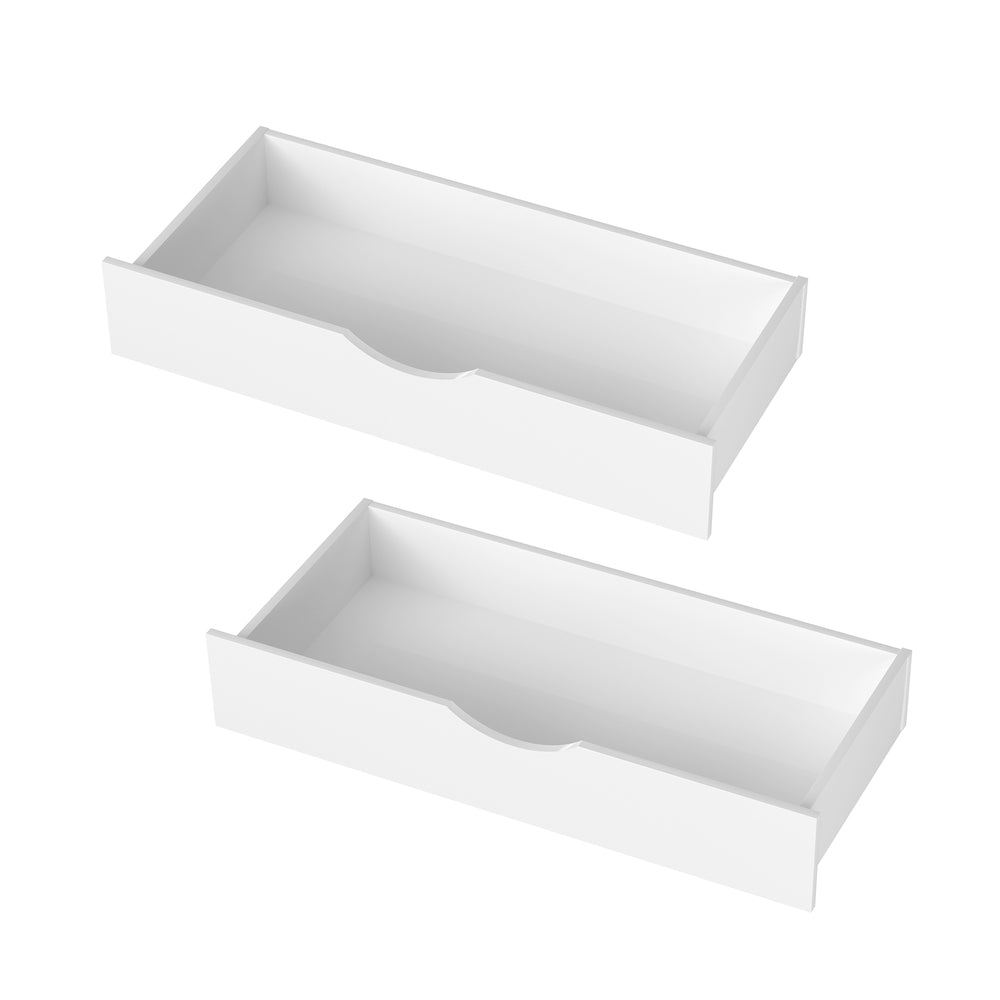 Two Storage Drawers Timber Trundle White