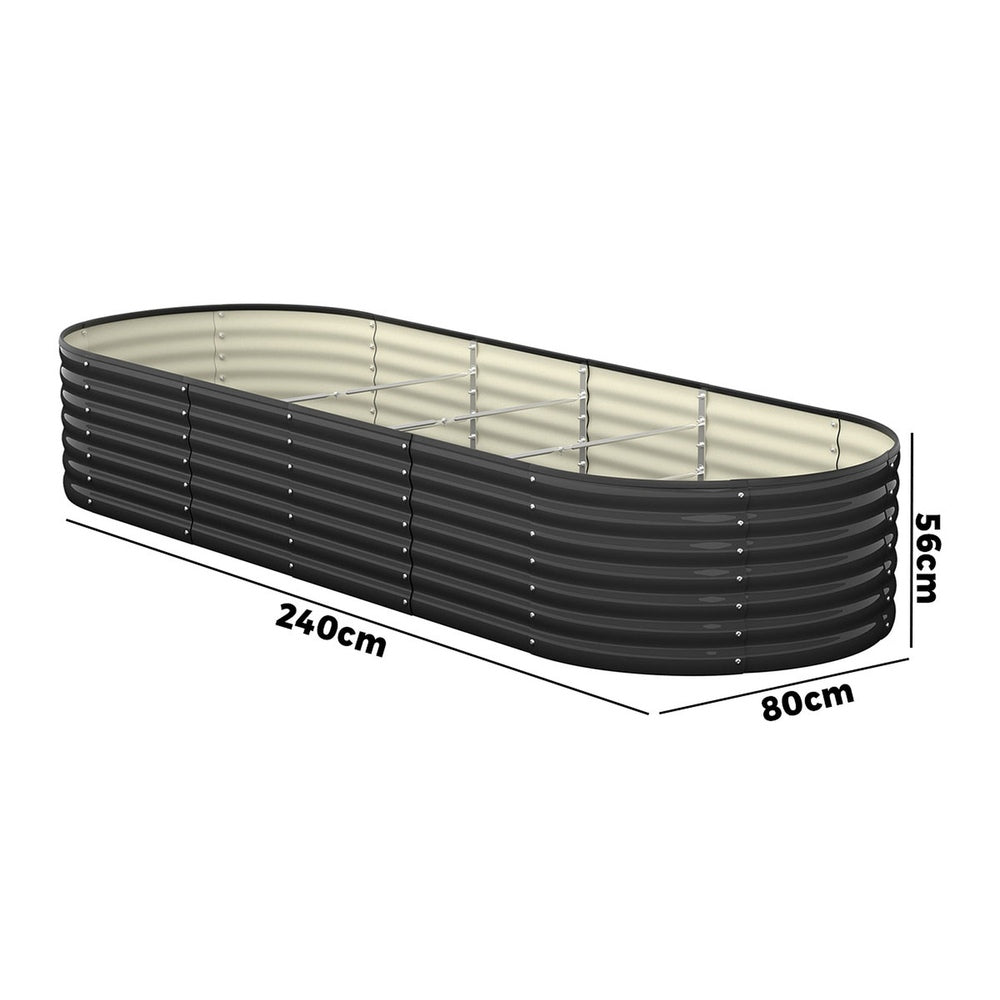 Raised Garden Bed Oval Galvanized Steel
