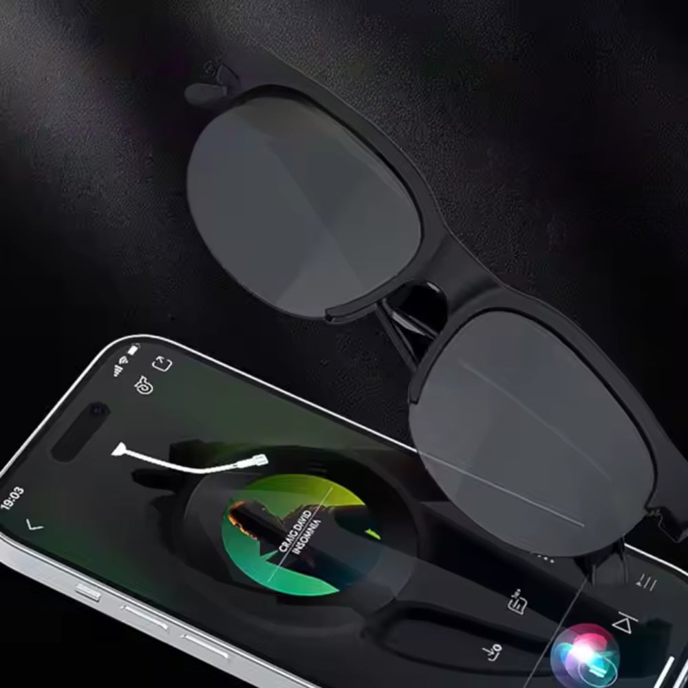 AI Translation Bluetooth Glasses with Microphone and Earphones