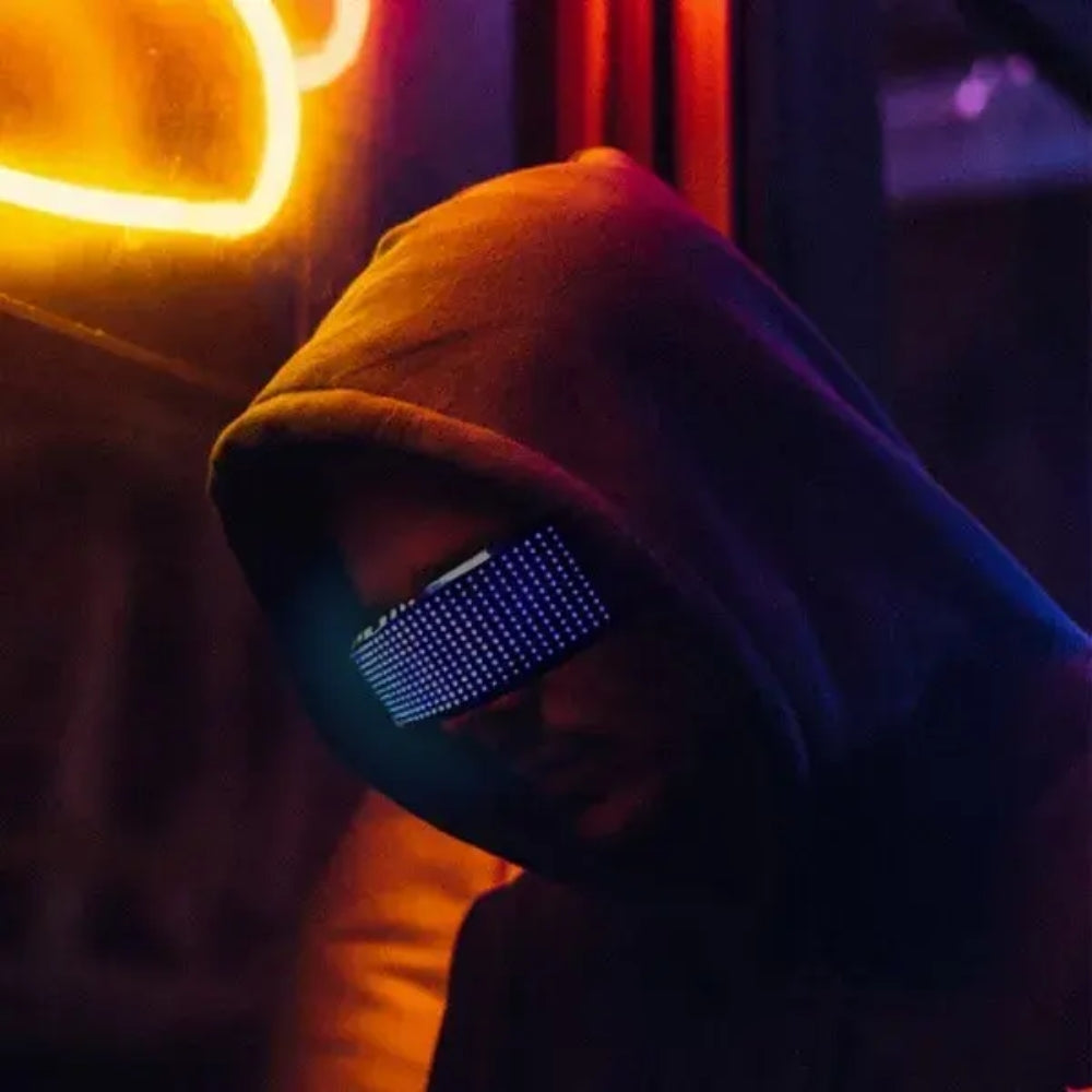 DIY Shining Electronic Futuristic Eyewear Glow The Dark Bluetooth LED Luminous Glasses