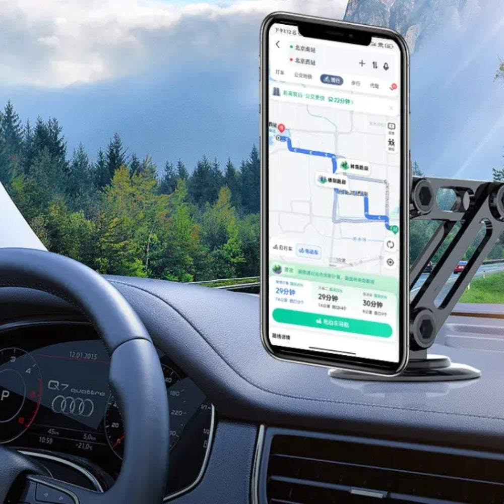 Rotatable Foldable Metal Magnetic Car Phone Holder