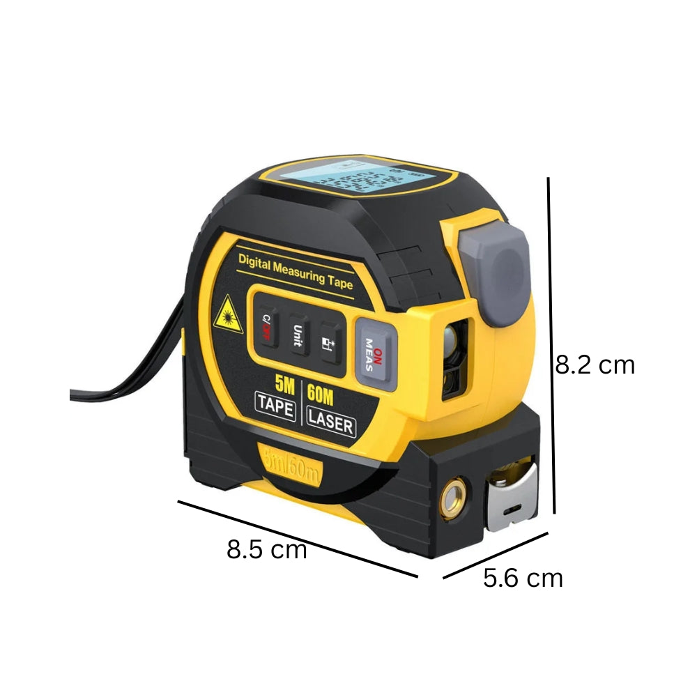 3 in 1 Laser Rangefinder Tape Measure with LCD Backlight Display