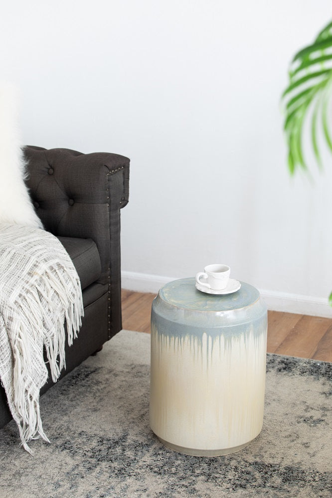 Florence Reactive Glaze Ceramic 46 cm Stool Versatile Accent Seat