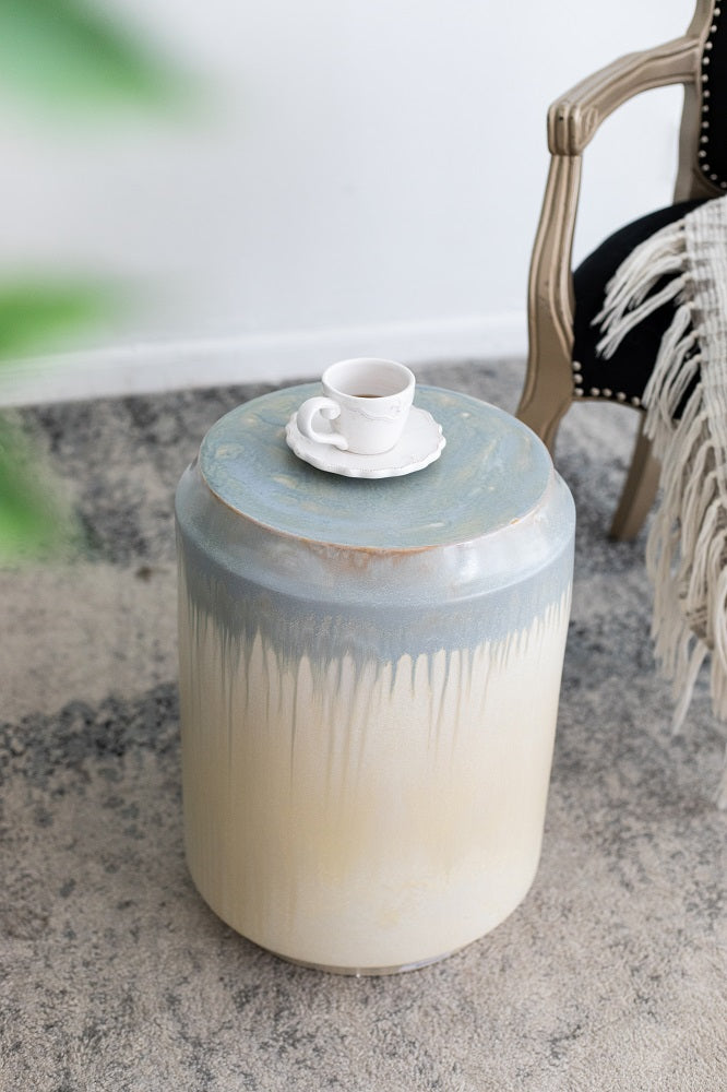 Florence Reactive Glaze Ceramic 46 cm Stool Versatile Accent Seat