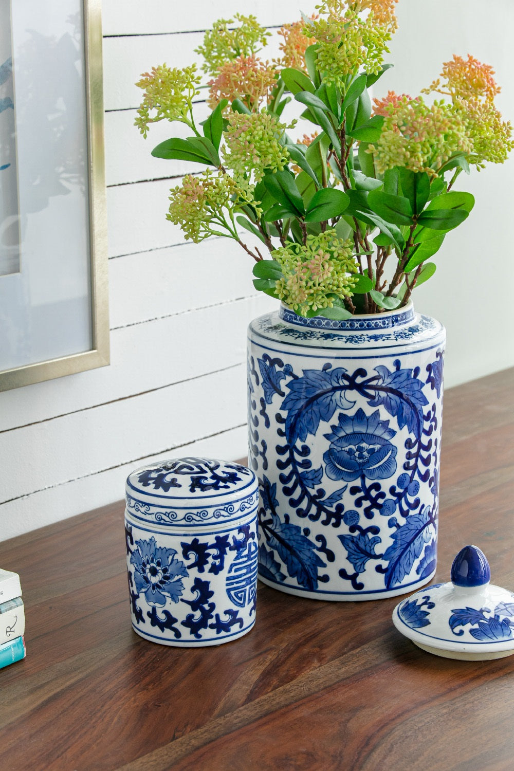 Asnee Porcelain Lidded Jar Tea Caddy Decorative Storage for Loose Tea