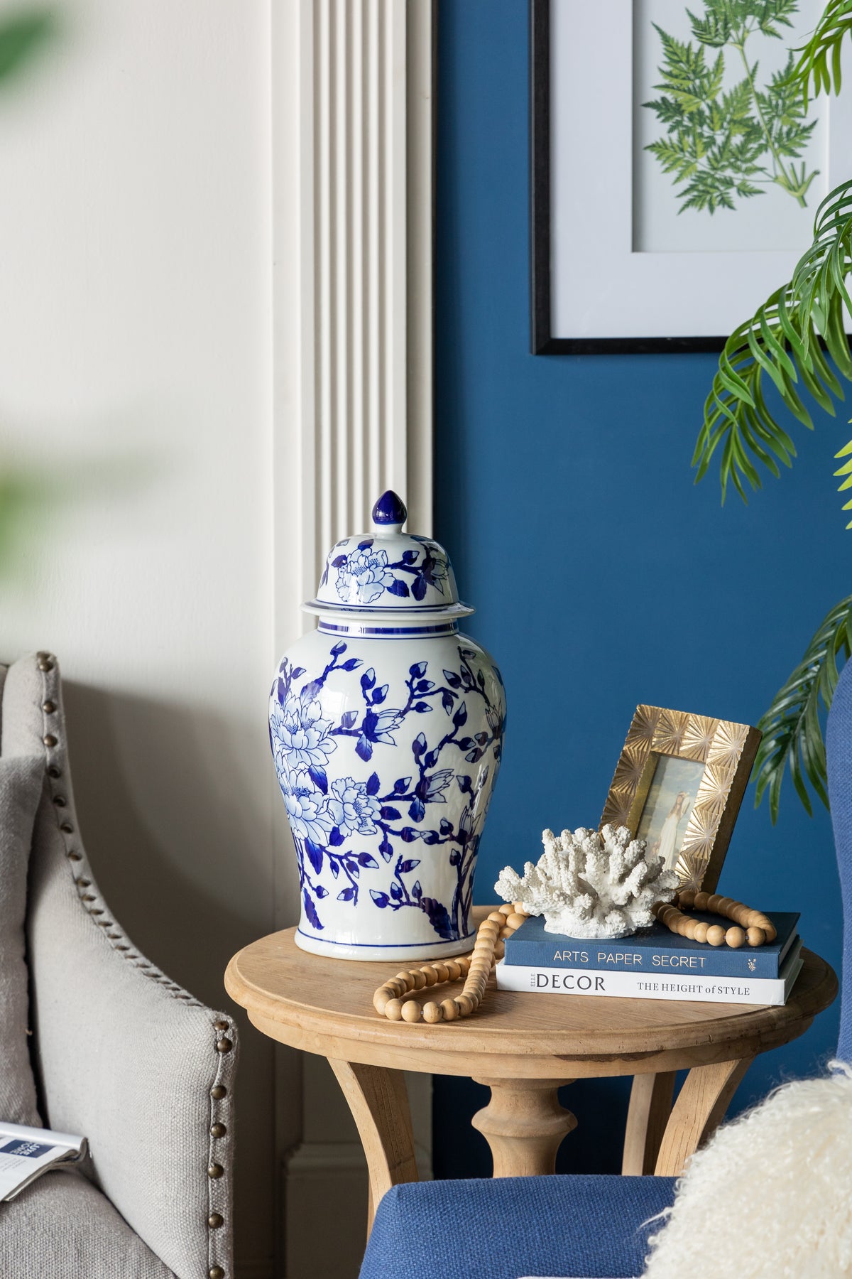 Magnolia Porcelain Ginger Jar 45.7cm Decorative Vase Ming Style