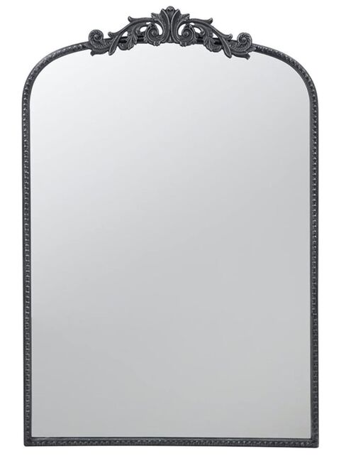 Baroque Tall Black Wall Mirror 91cm Modern Decorative Accent with Ornate Frame
