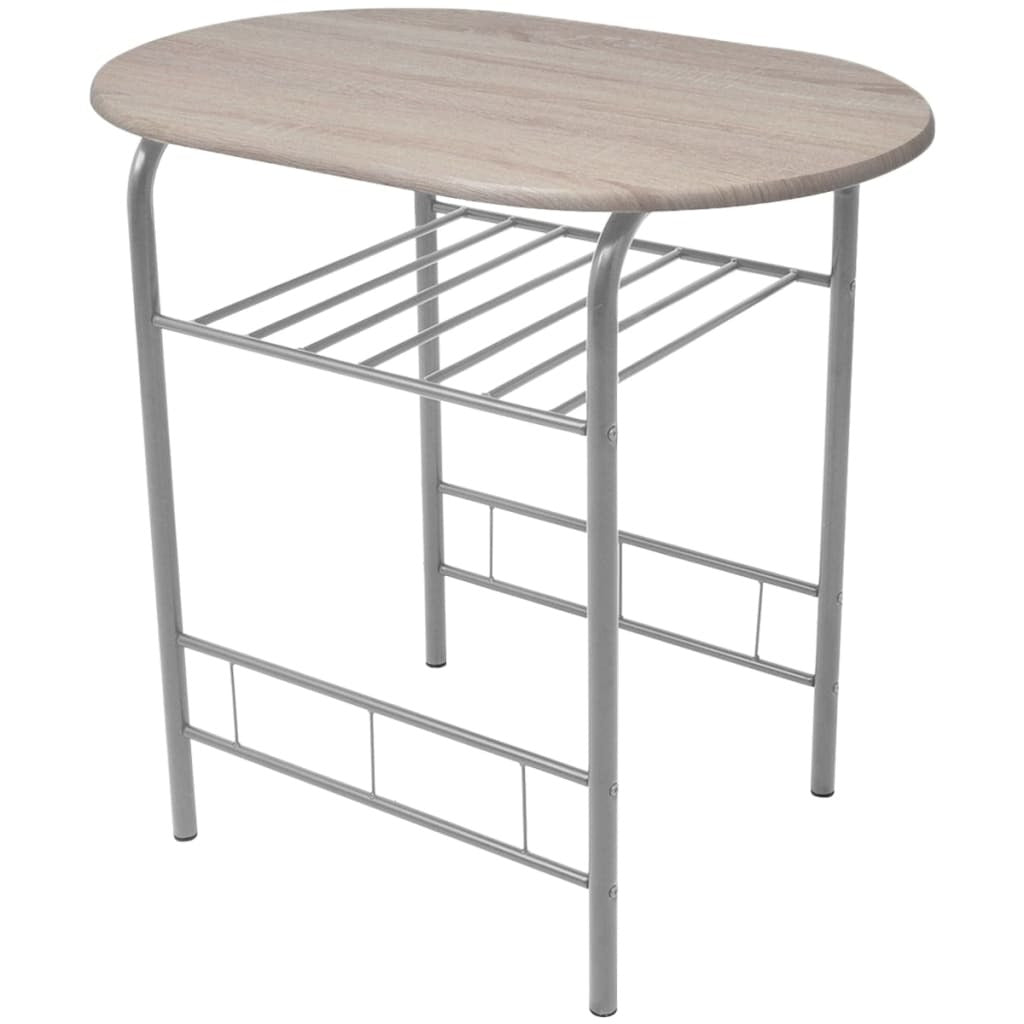 Breakfast Bar Set MDF 1 Table 2 Stools Iron Frame Kitchen Compact Space