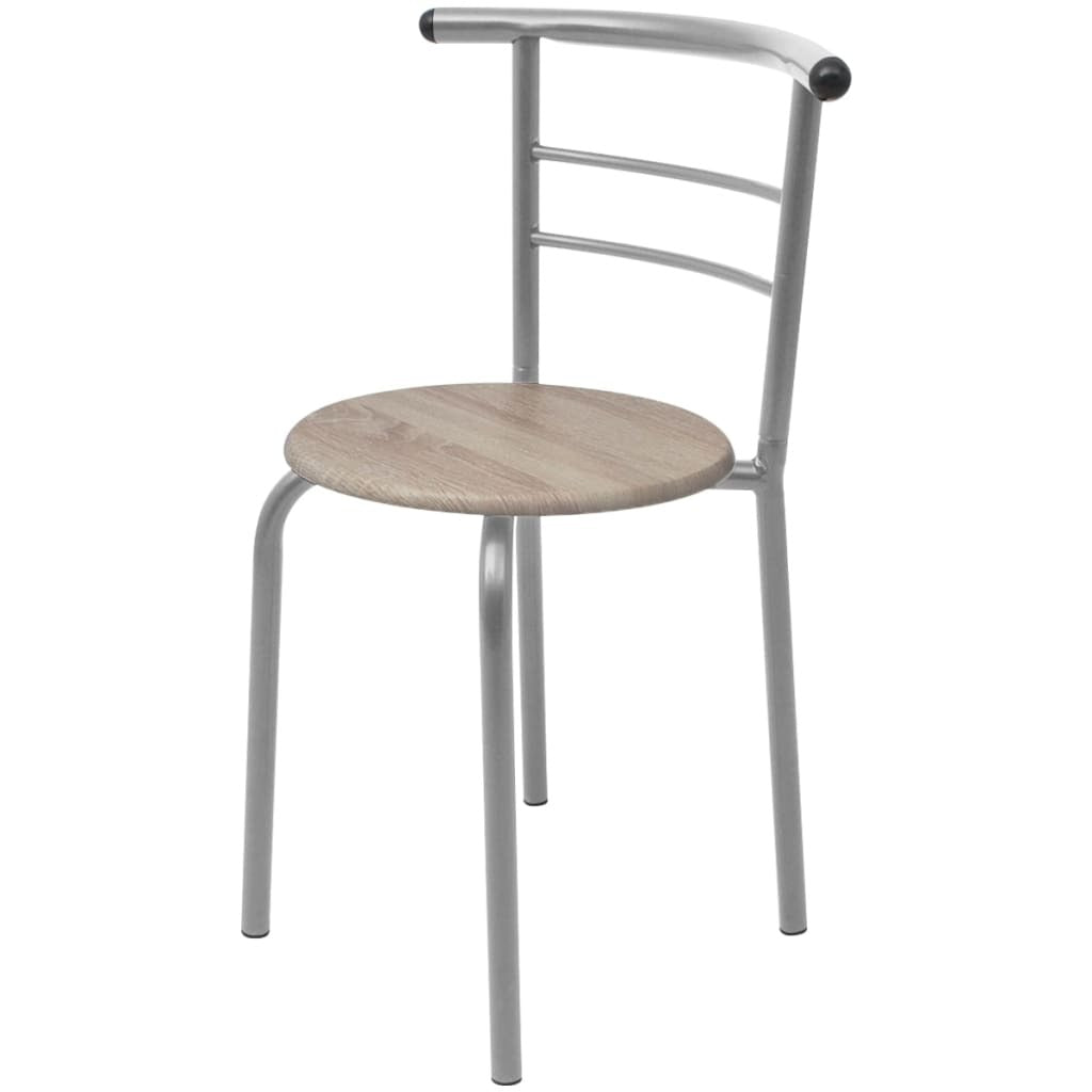 Breakfast Bar Set MDF 1 Table 2 Stools Iron Frame Kitchen Compact Space