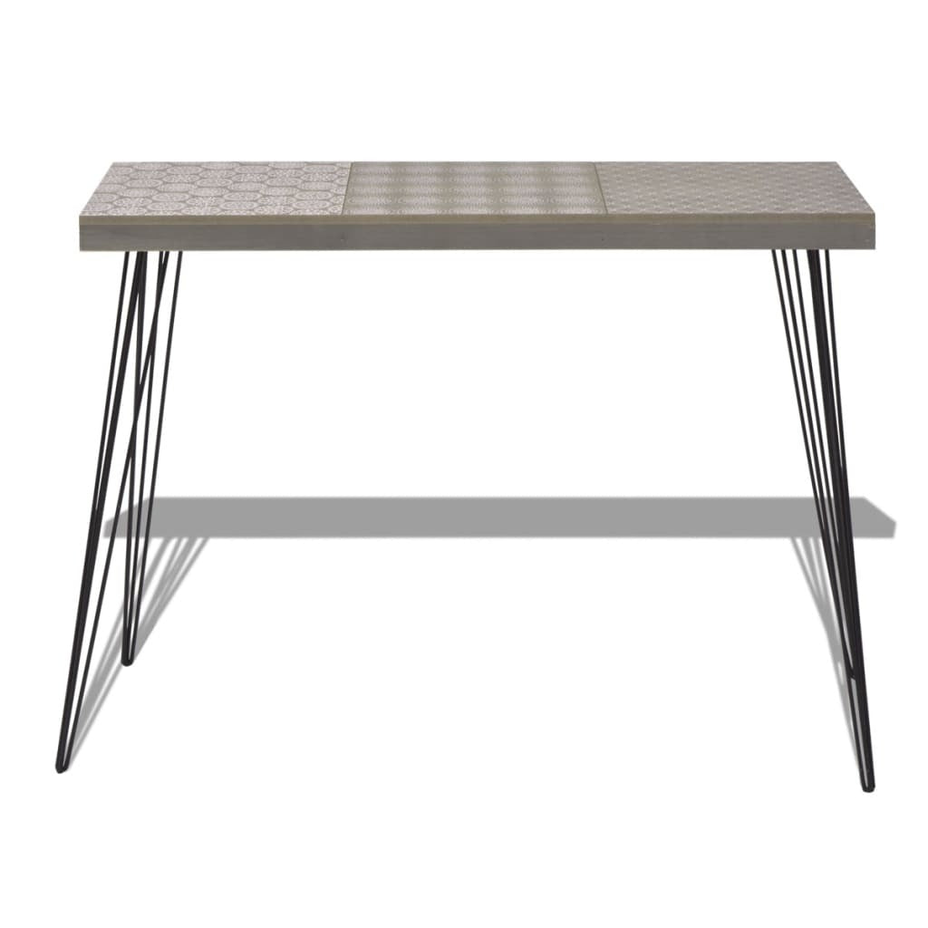 Grey Retro Console Table Sturdy MDF Sideboard Entryway Hallway Furniture 90cm