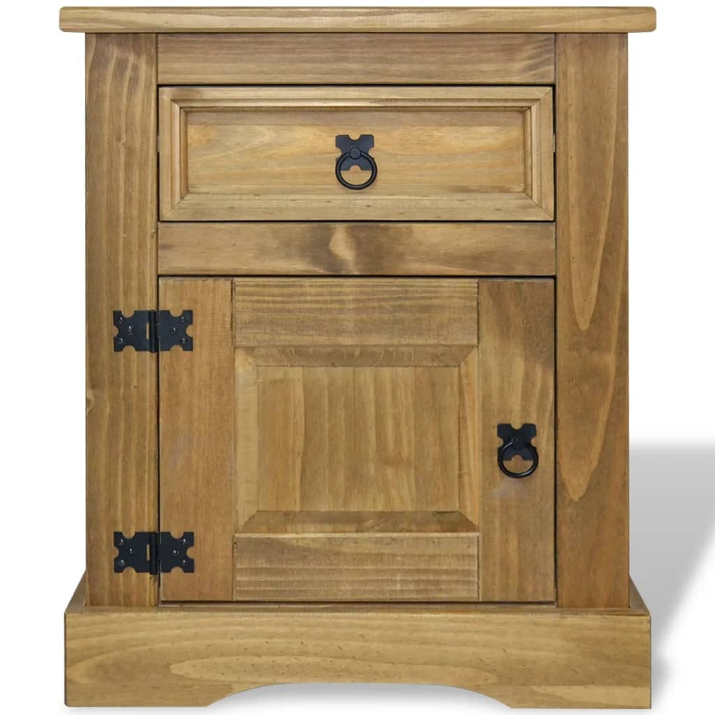 Bedside Cabinet Mexican Pine Corona Range 53x39x66 cm