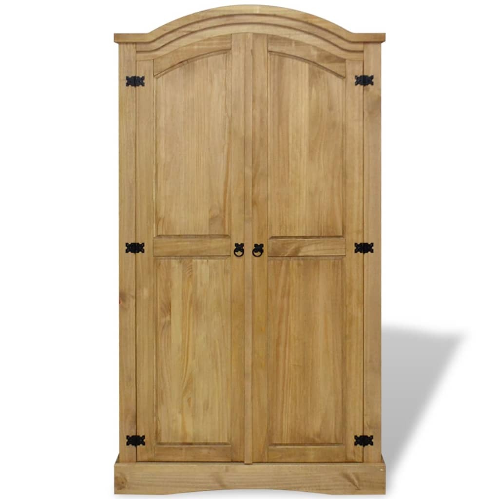 Wardrobe Corona Range 2 Door Solid Pine Bedroom Storage Closet Mexican Pine