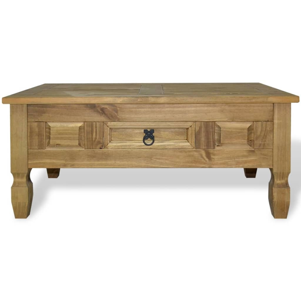 Corona Mexican Pine Coffee Table Solid Wood Rustic Drawer Living Room 100cm