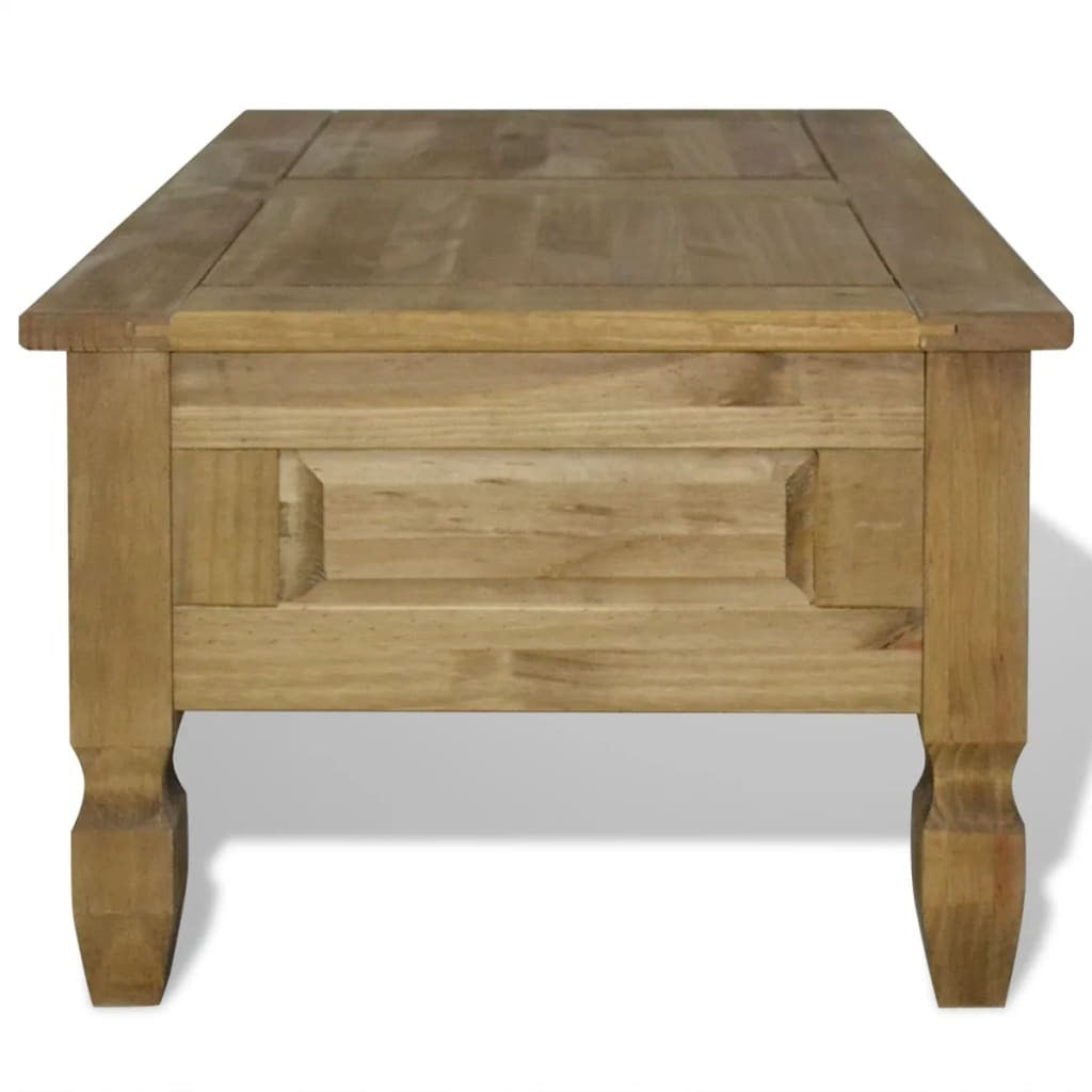 Corona Mexican Pine Coffee Table Solid Wood Rustic Drawer Living Room 100cm