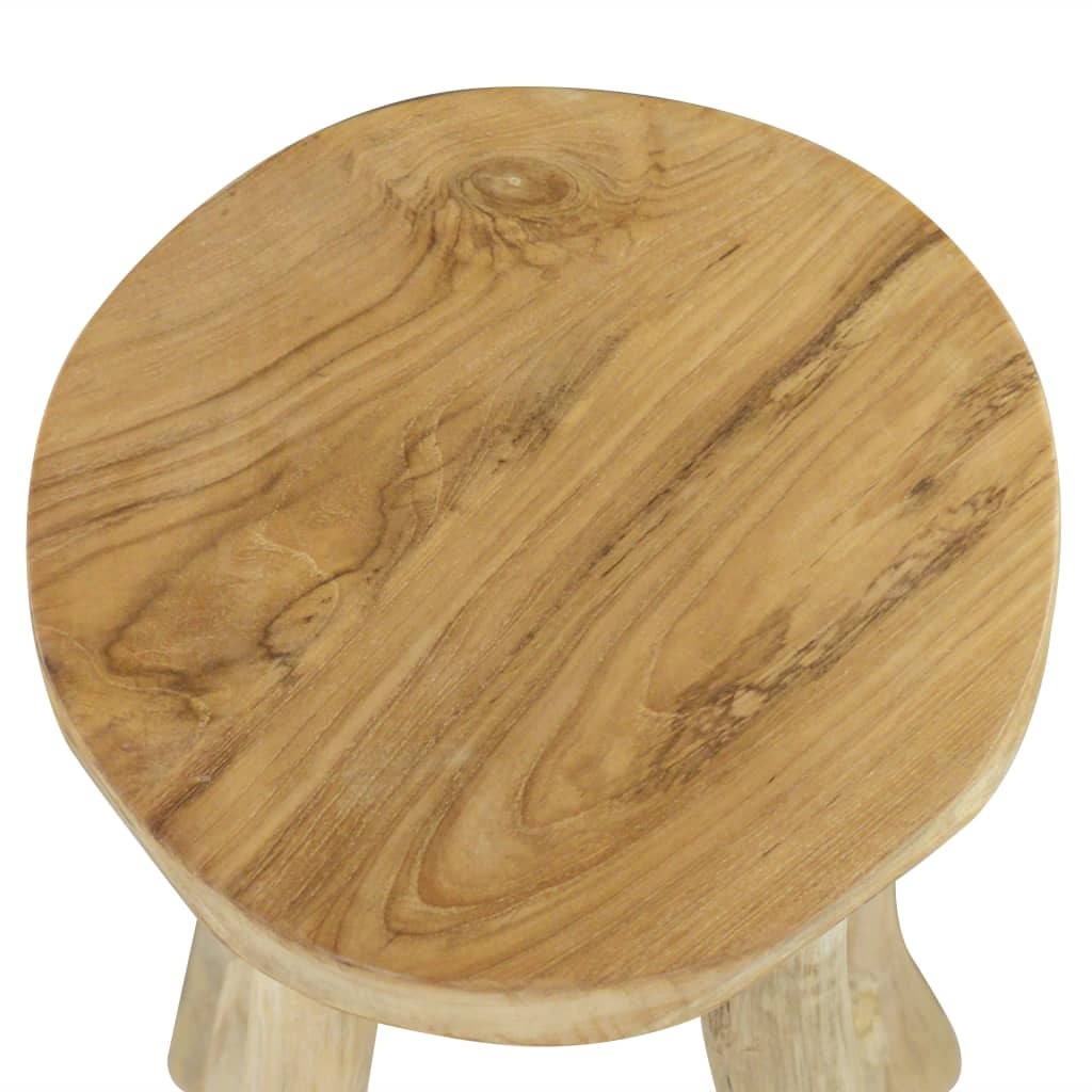 Bar Stool Solid Teak Wood Rustic Kitchen Breakfast Chair Seat Natural
