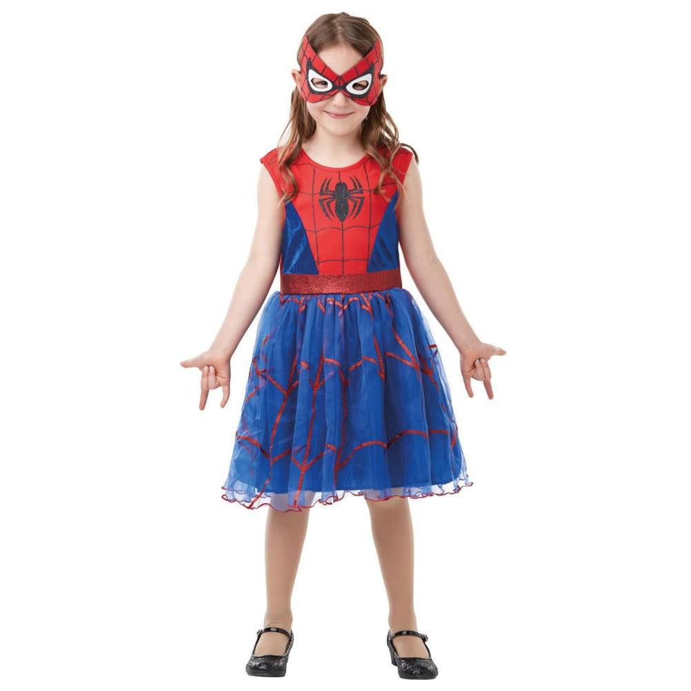 Spider Girl Costume for Kids Tutu Dress with Eye Mask Superhero Outfit