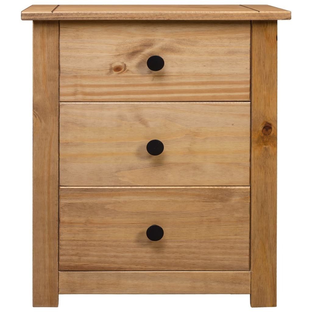 Bedside Cabinet Panama Pine Solid Wood 3 Drawers Nightstand Storage 46x40x57cm