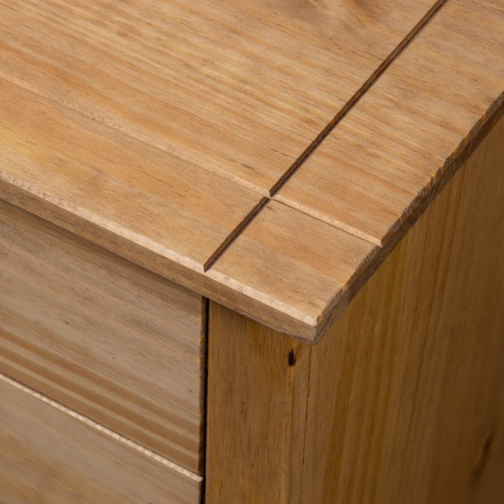 Bedside Cabinet Panama Pine Solid Wood 3 Drawers Nightstand Storage 46x40x57cm