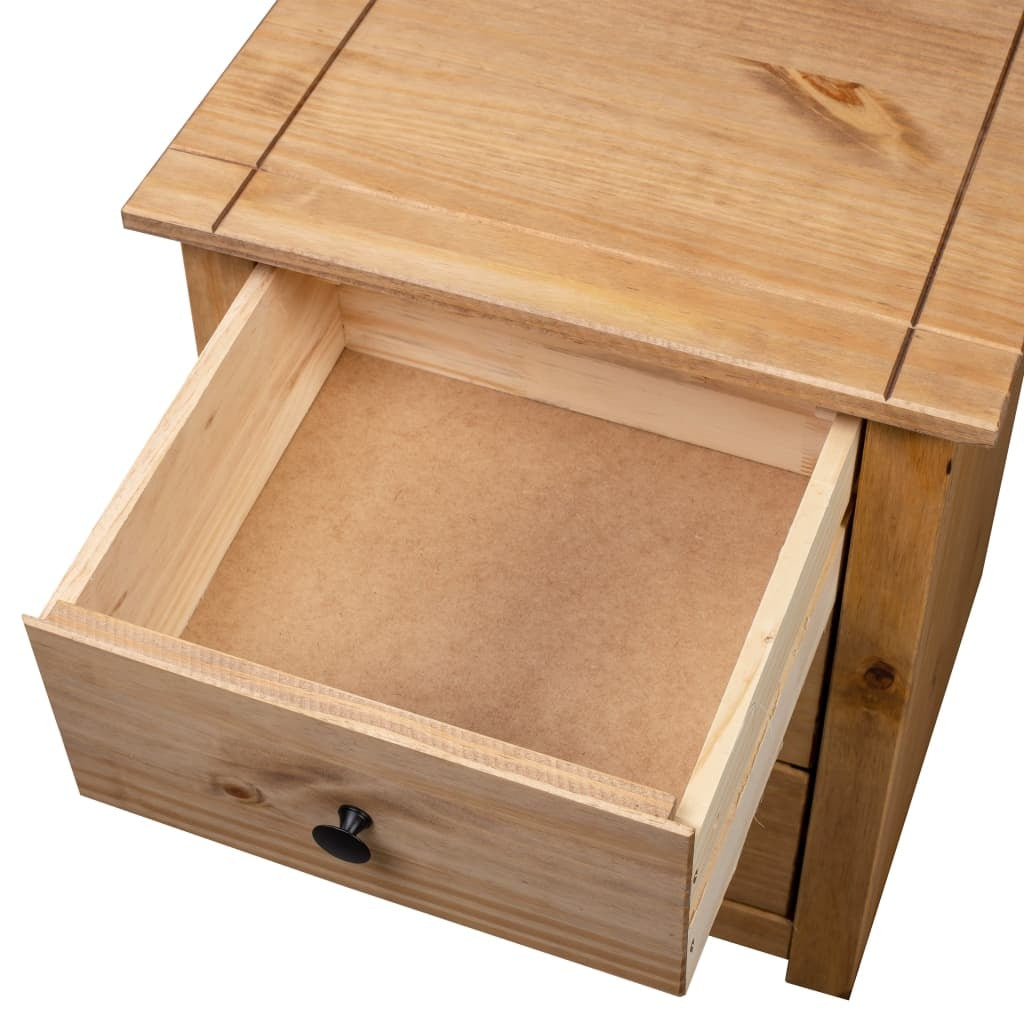 Bedside Cabinet Panama Pine Solid Wood 3 Drawers Nightstand Storage 46x40x57cm