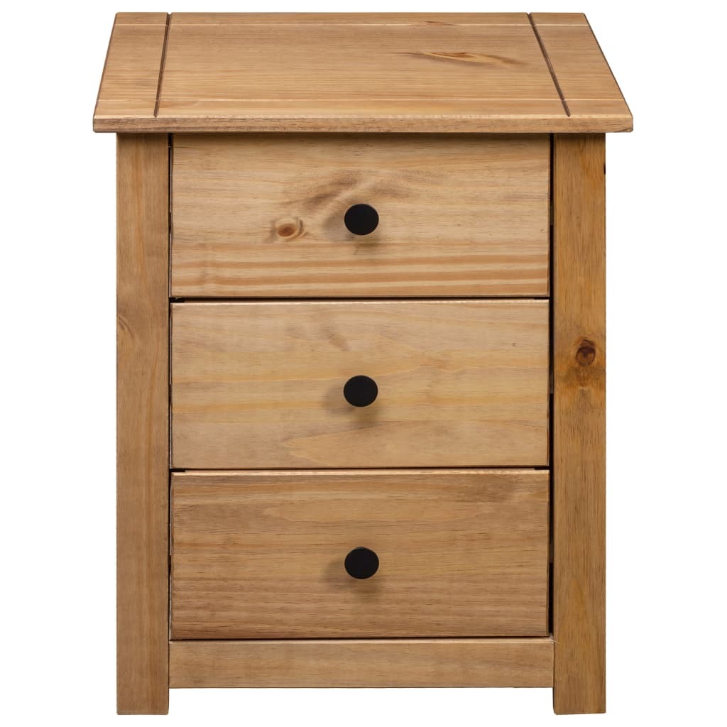 Bedside Cabinet Panama Pine Solid Wood 3 Drawers Nightstand Storage 46x40x57cm