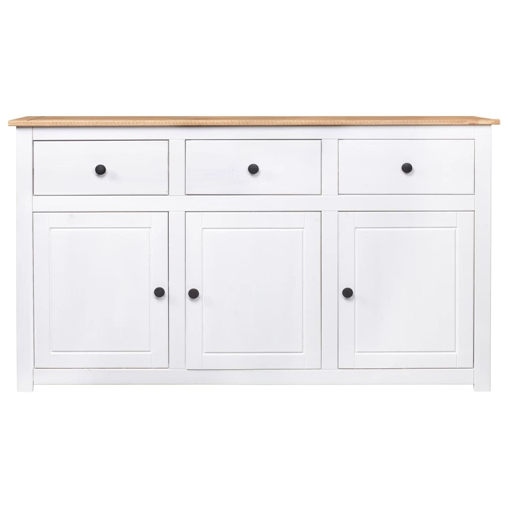 Sideboard Panama Range 3 Drawer 3 Door Solid Pine Wood Storage Cabinet White