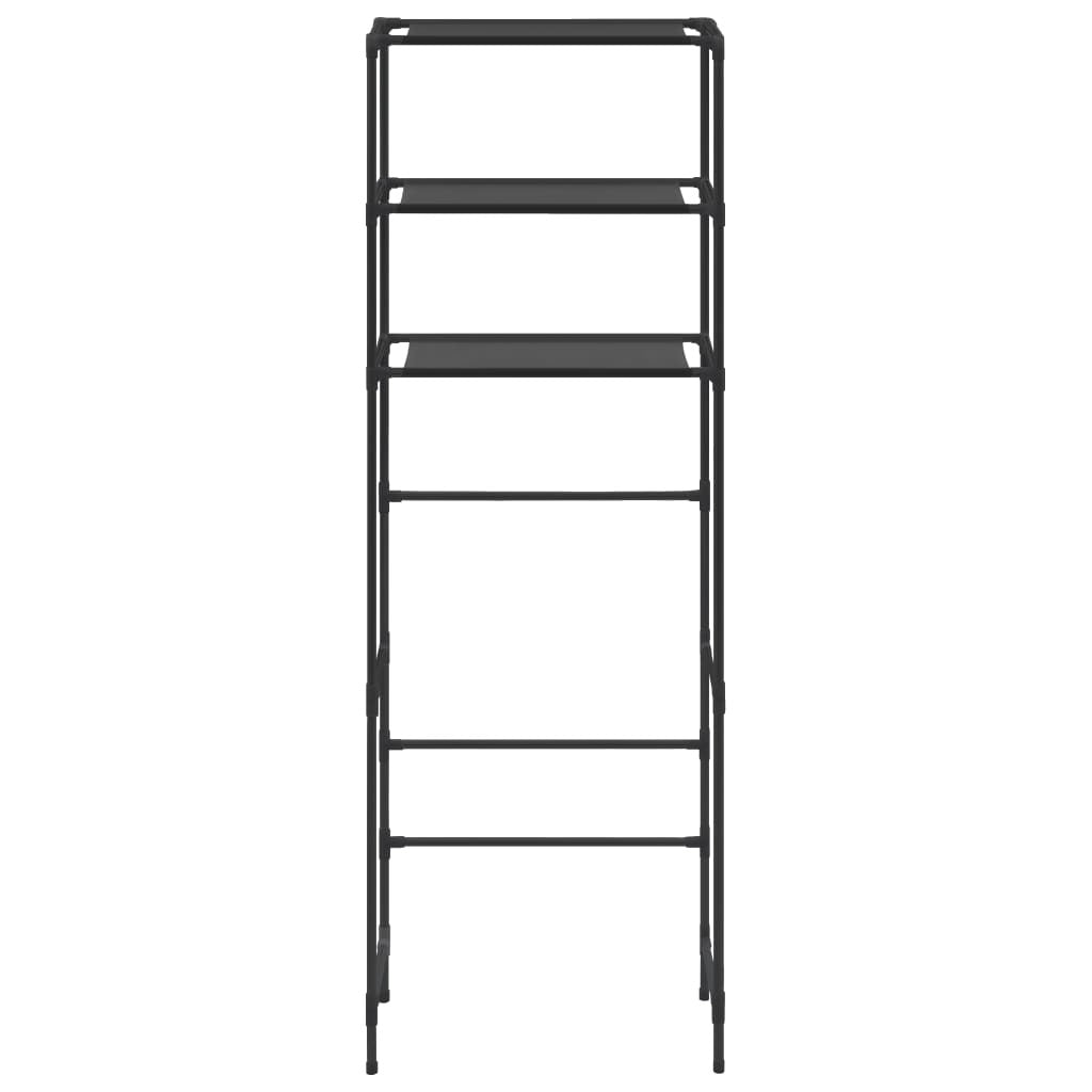 3-Tier Storage Rack over Toilet Black 53x28x169 cm