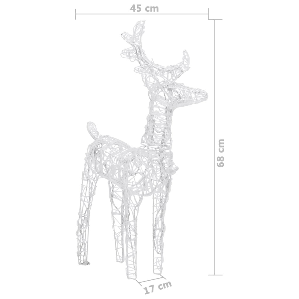 Reindeers & Sleigh Christmas Decoration 160 LEDs 130 cm Acrylic