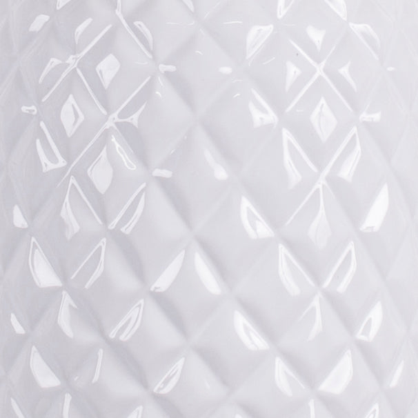 Island White Gloss Ceramic Table Lamp 68cm Pineapple Base Shade Hamptons Style