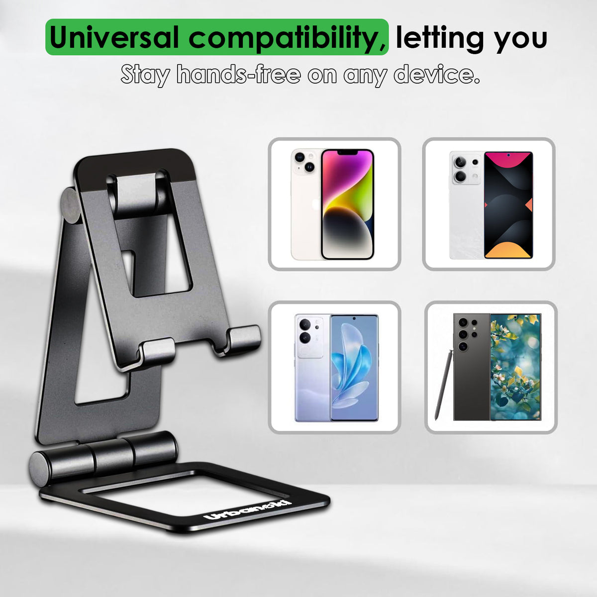 Urbanoki Portable Phone Tablet Stand Dual Folding Desk Travel Cradle Dock - Available in Two Colours