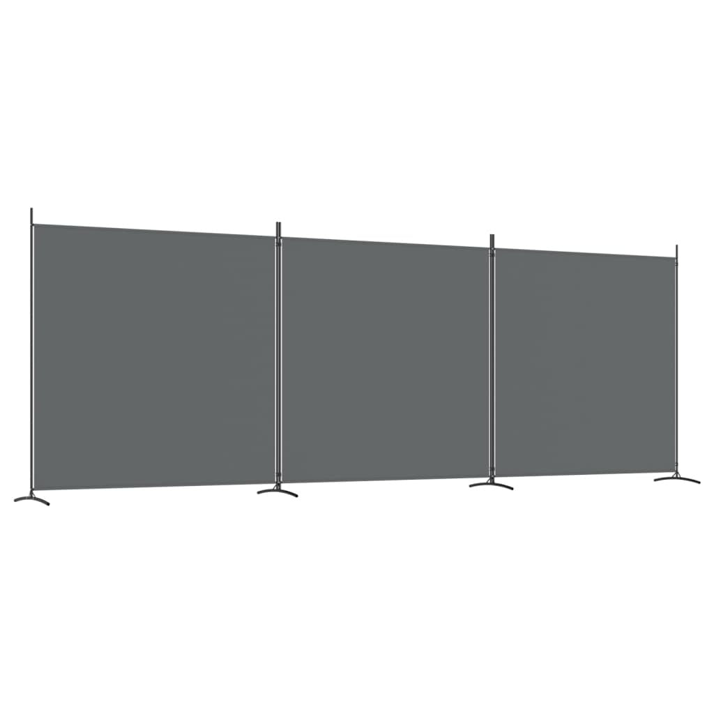 3-Panel Room Divider Anthracite 525x180 cm Fabric