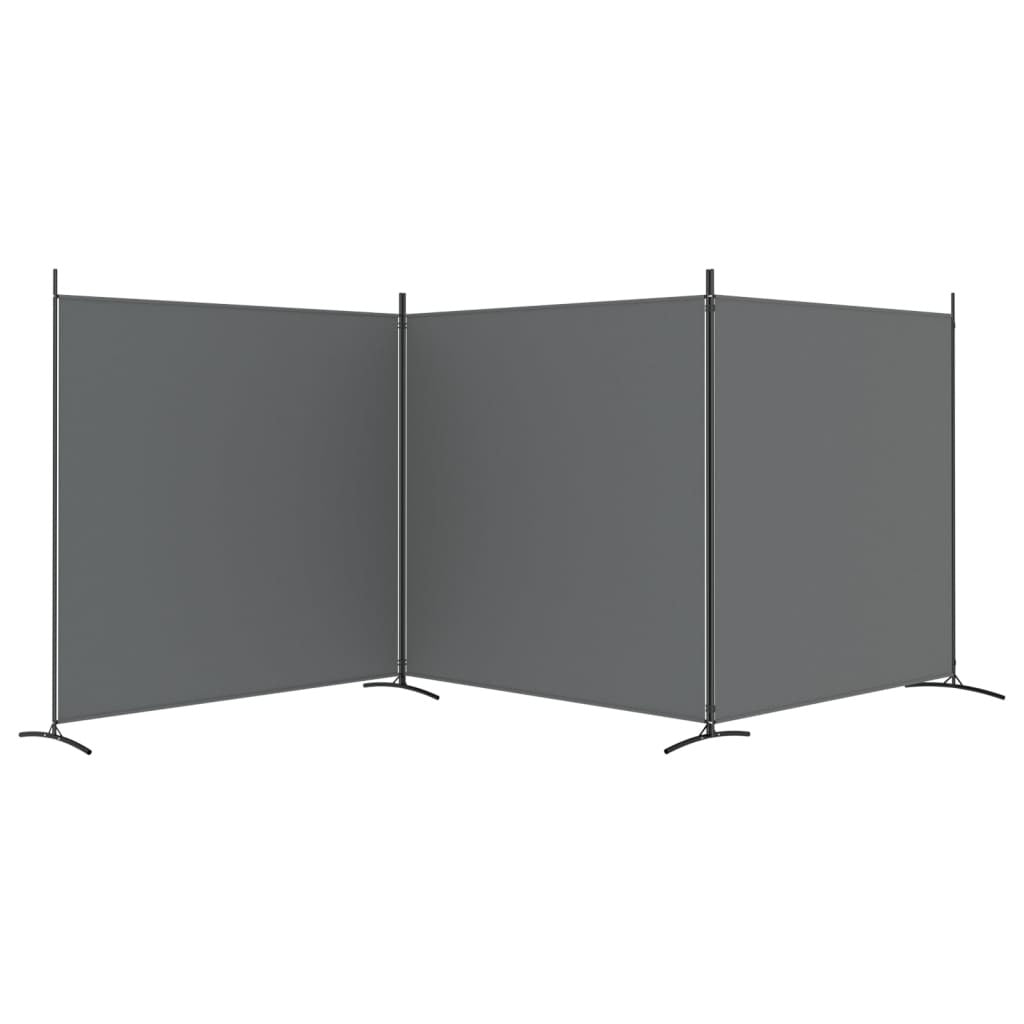 3-Panel Room Divider Anthracite 525x180 cm Fabric