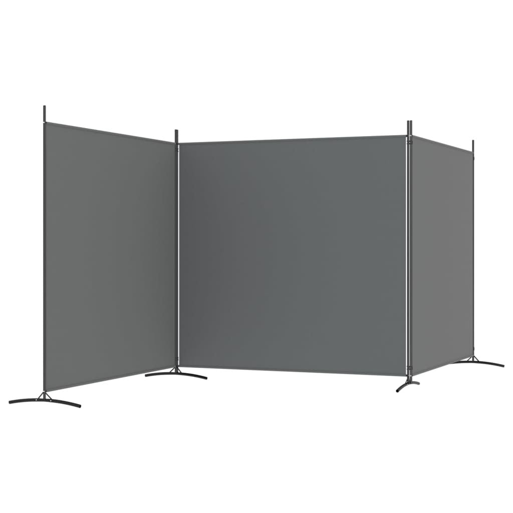 3-Panel Room Divider Anthracite 525x180 cm Fabric