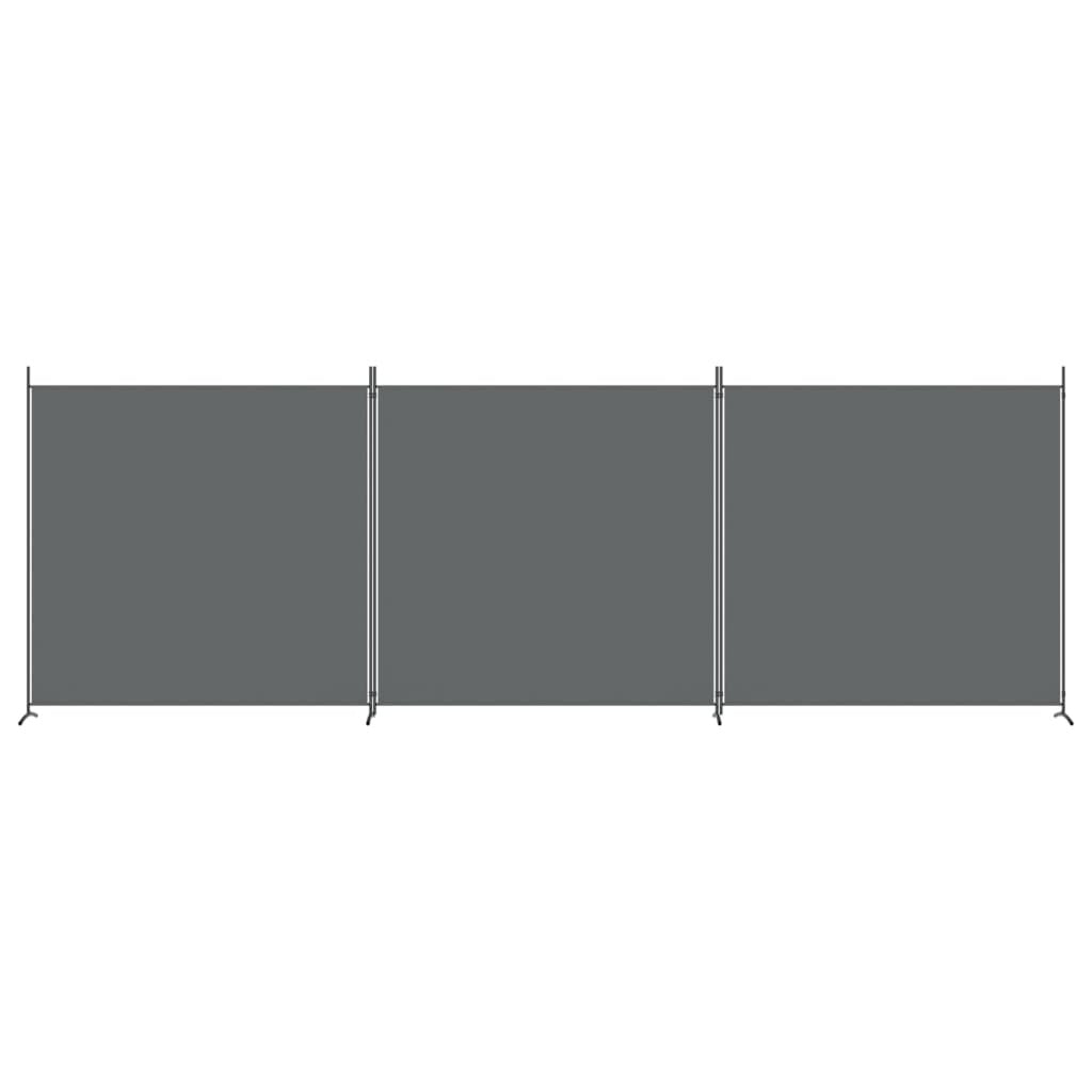 3-Panel Room Divider Anthracite 525x180 cm Fabric