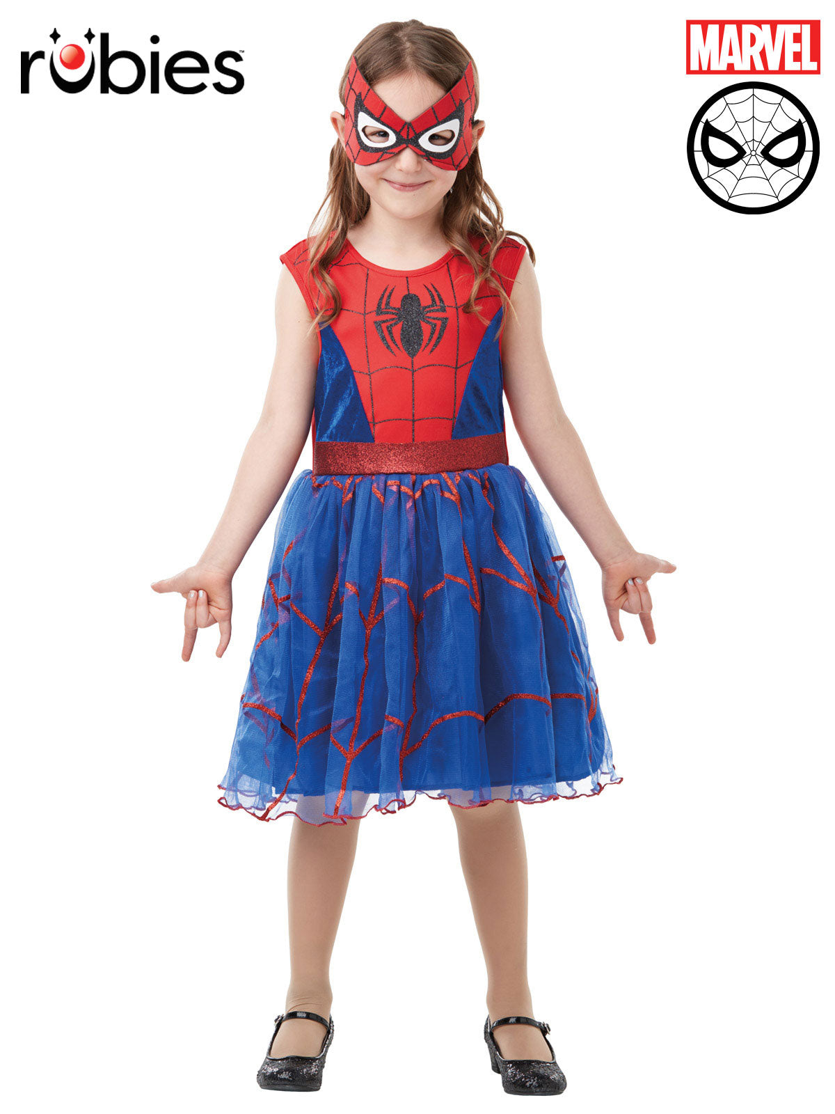 Spider Girl Costume for Kids Tutu Dress with Eye Mask Superhero Outfit