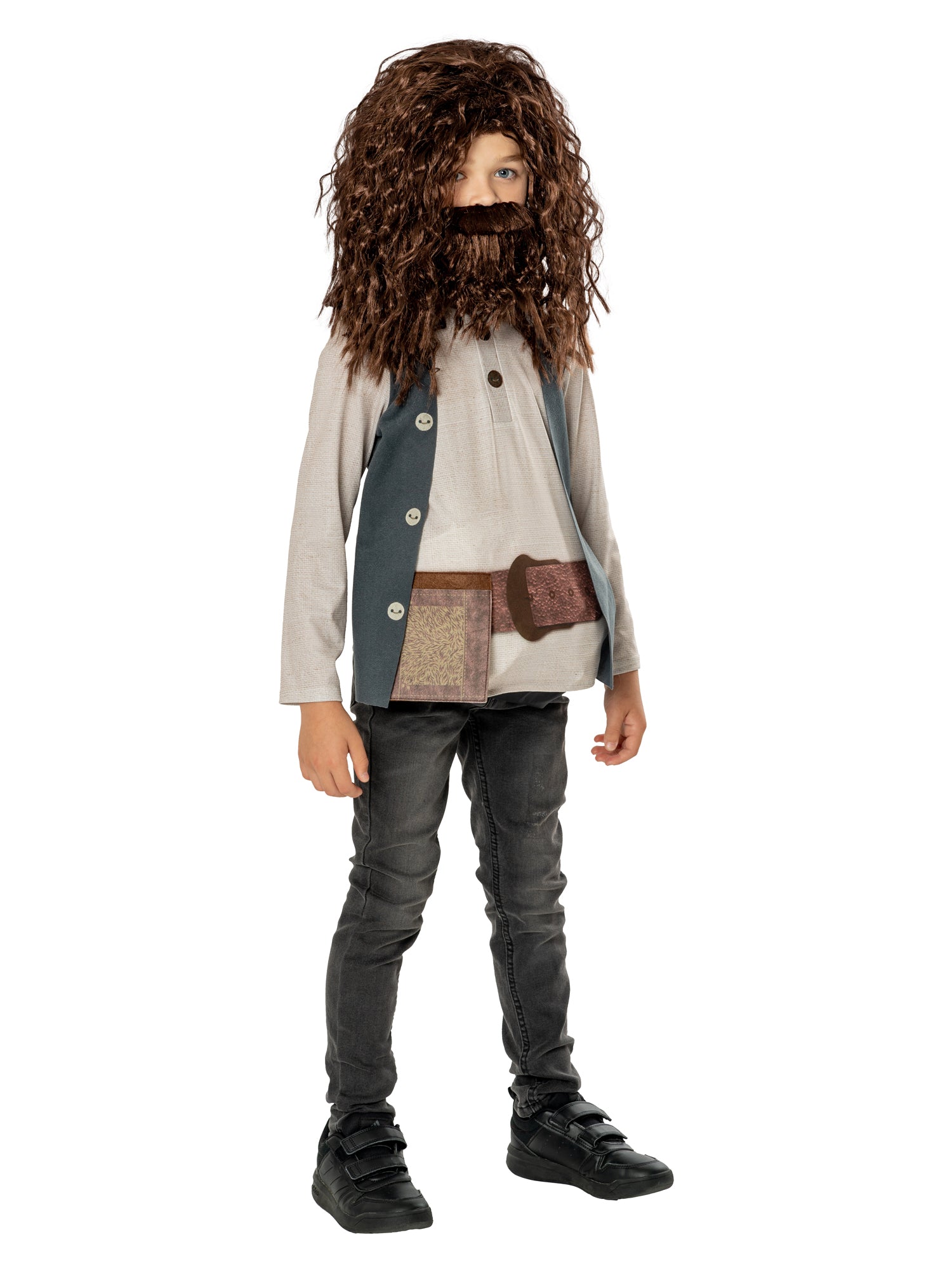 Kids Hagrid Costume – Harry Potter Tunic with Wig, Beard and Belt Brown Colour