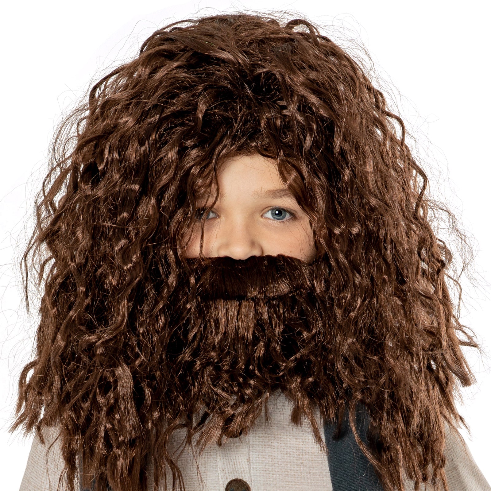 Kids Hagrid Costume – Harry Potter Tunic with Wig, Beard and Belt Brown Colour