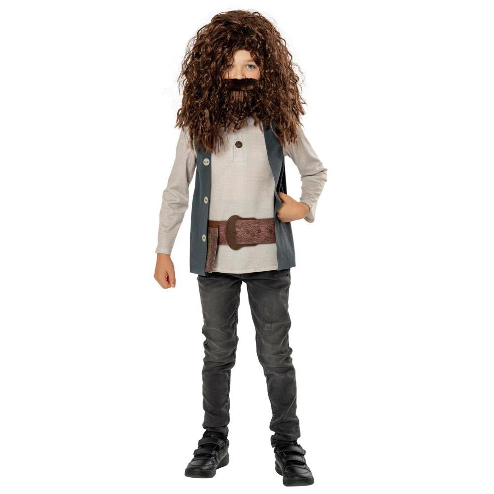 Kids Hagrid Costume – Harry Potter Tunic with Wig, Beard and Belt Brown Colour
