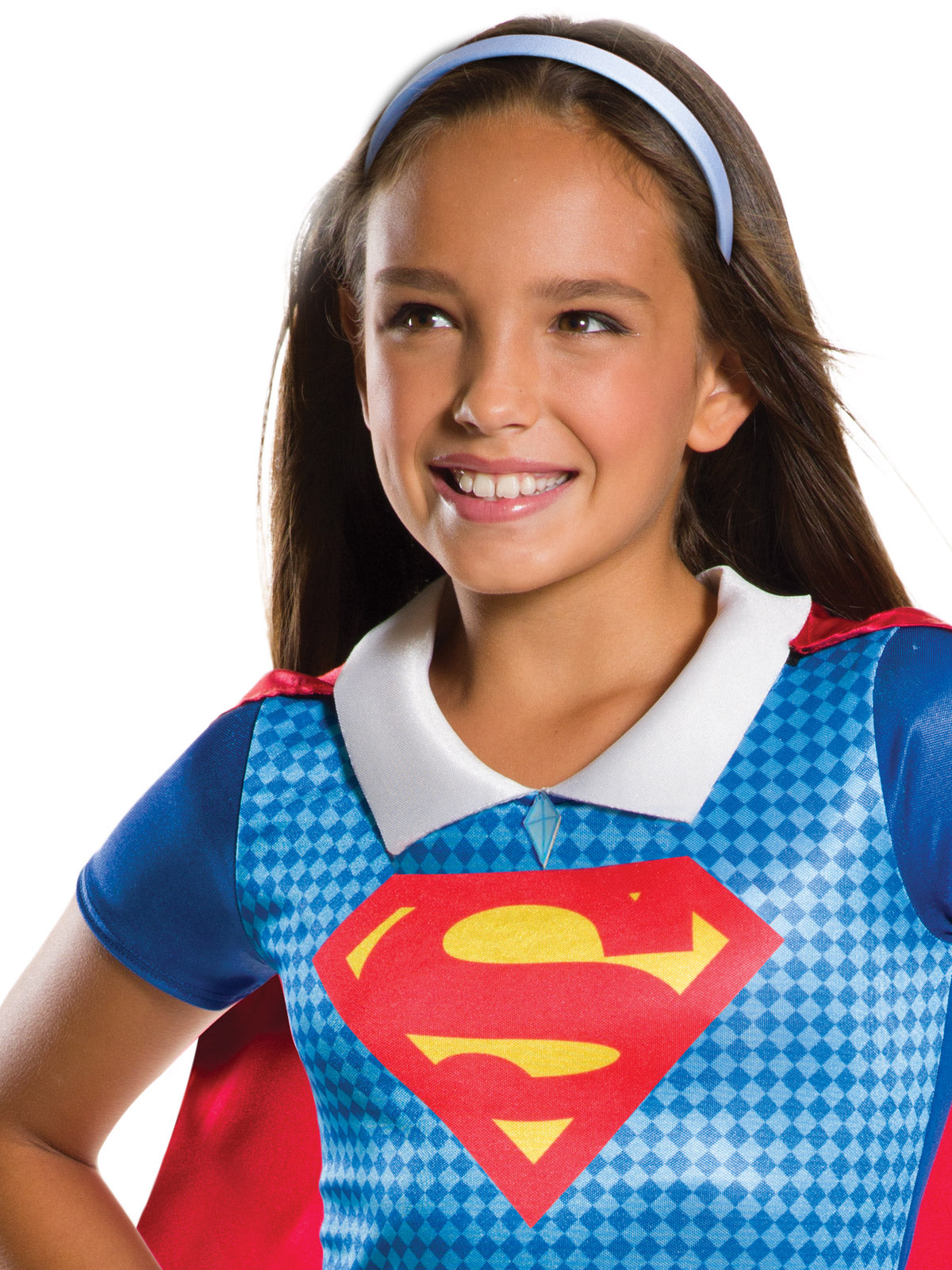 Supergirl Costume for Kids Dress with Cape Headband Cuffs Superhero