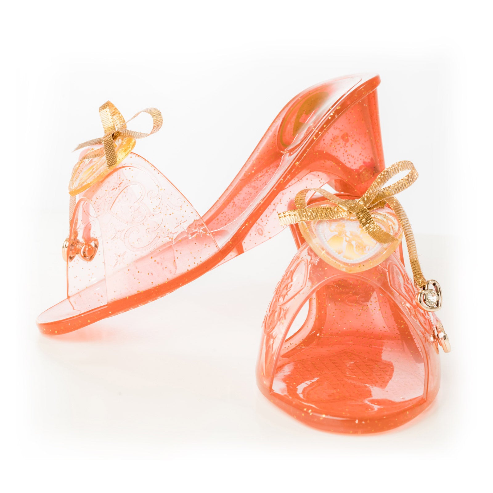 Disney Princess Rose Gold Jelly Shoes for Girls – Glitter Dress-Up Costume Heels