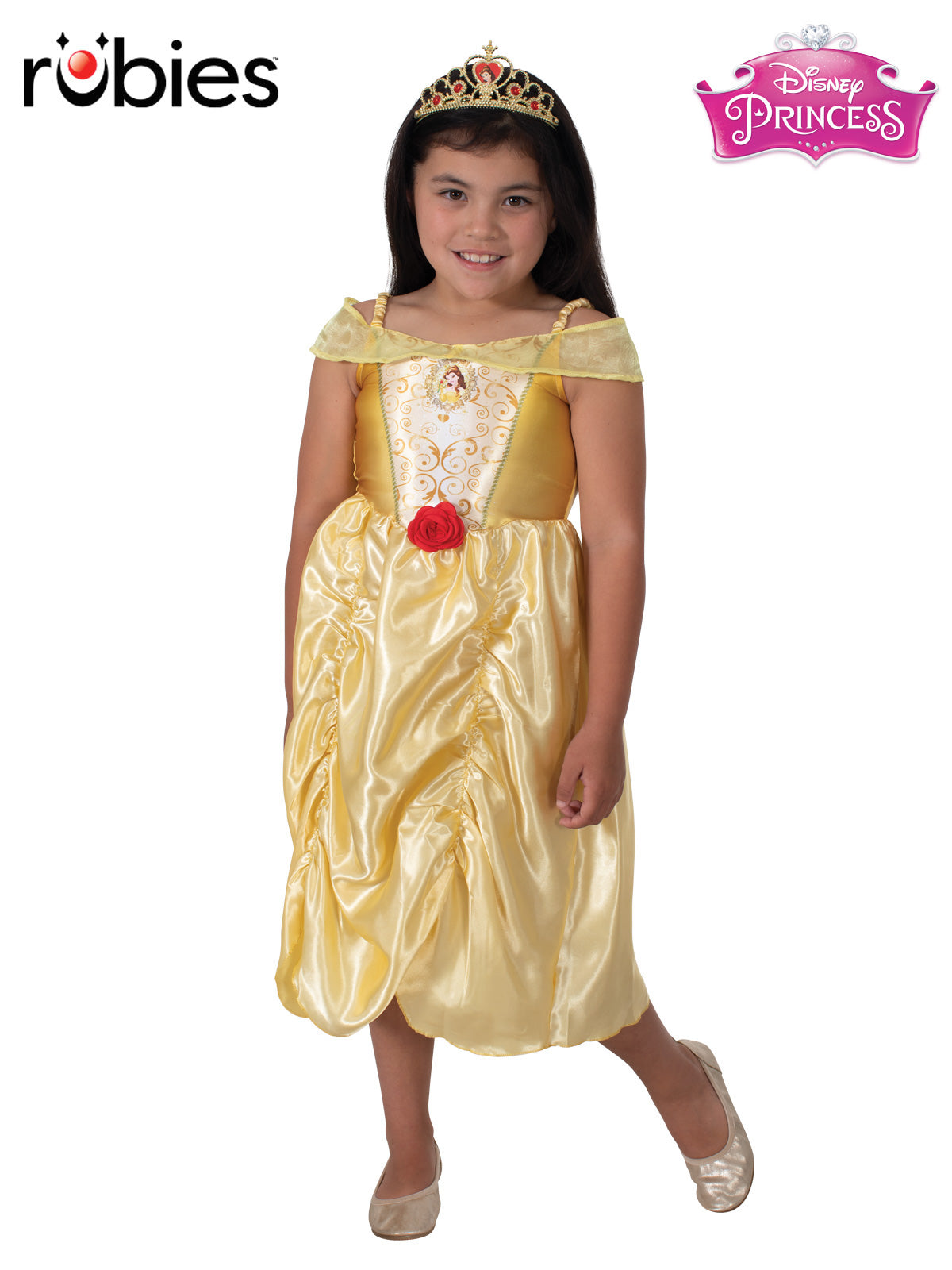 Belle Costume and Tiara for Kids Official Disney Beauty and the Beast Dress Yellow Colour