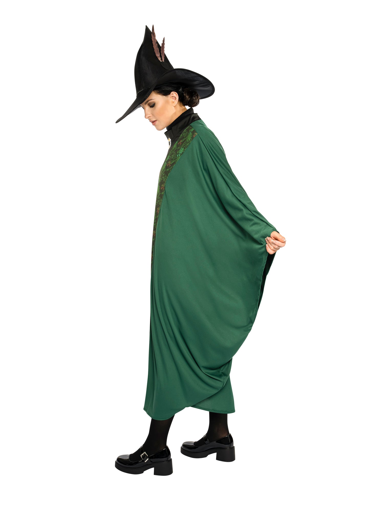 Professor McGonagall Costume Adult Harry Potter Robe with Hat & Brooch - Green