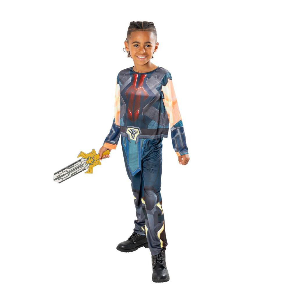 Kids He Man Masters Costume with Muscle Shirt Pants and Printed Sword
