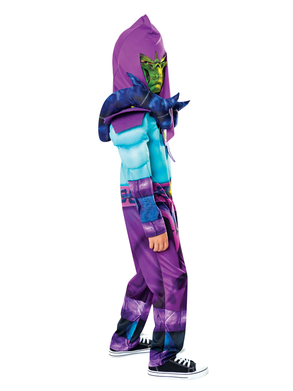 Child Skeletor Costume with EVA Mask Muscle Jumpsuit and Shoulder Armor