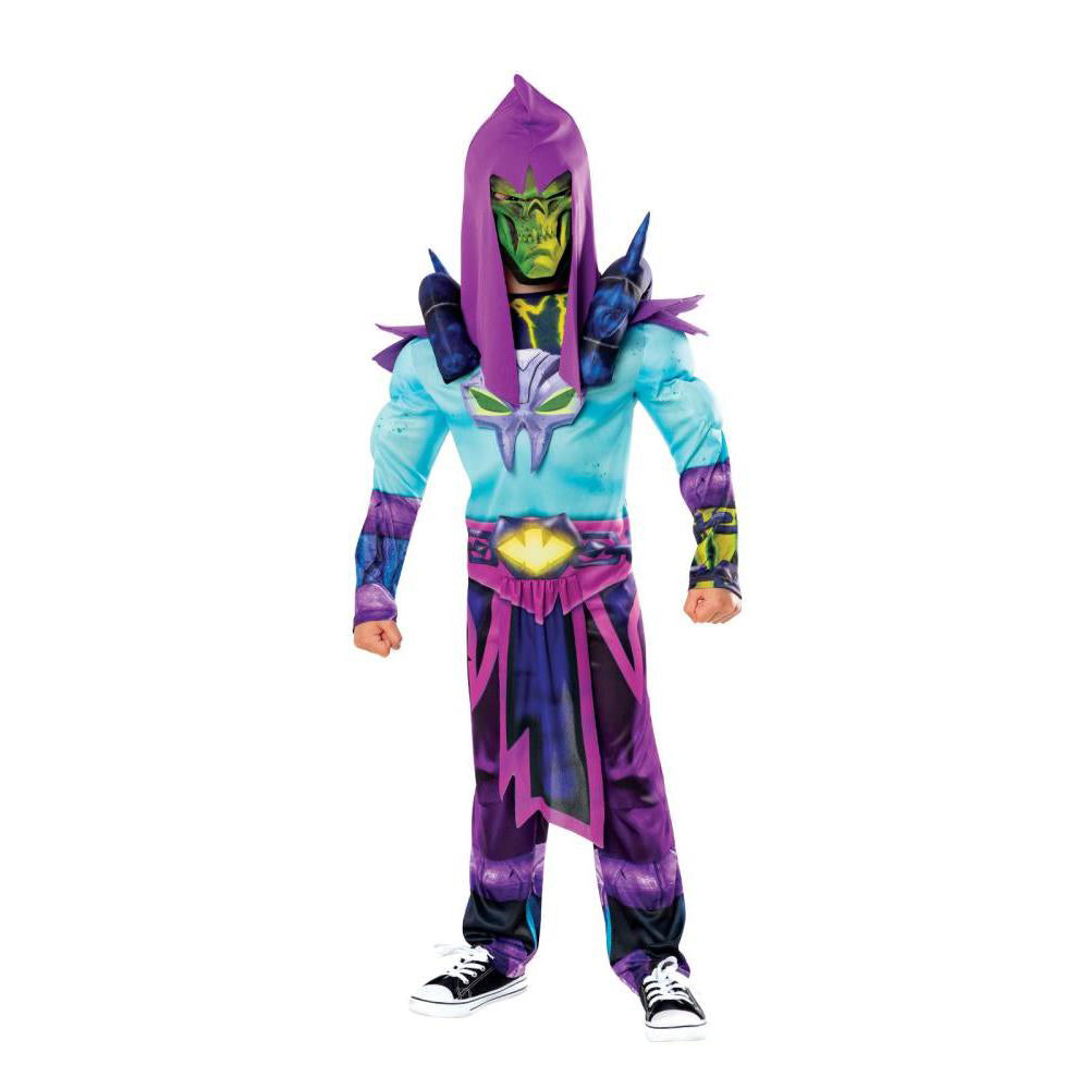 Child Skeletor Costume with EVA Mask Muscle Jumpsuit and Shoulder Armor