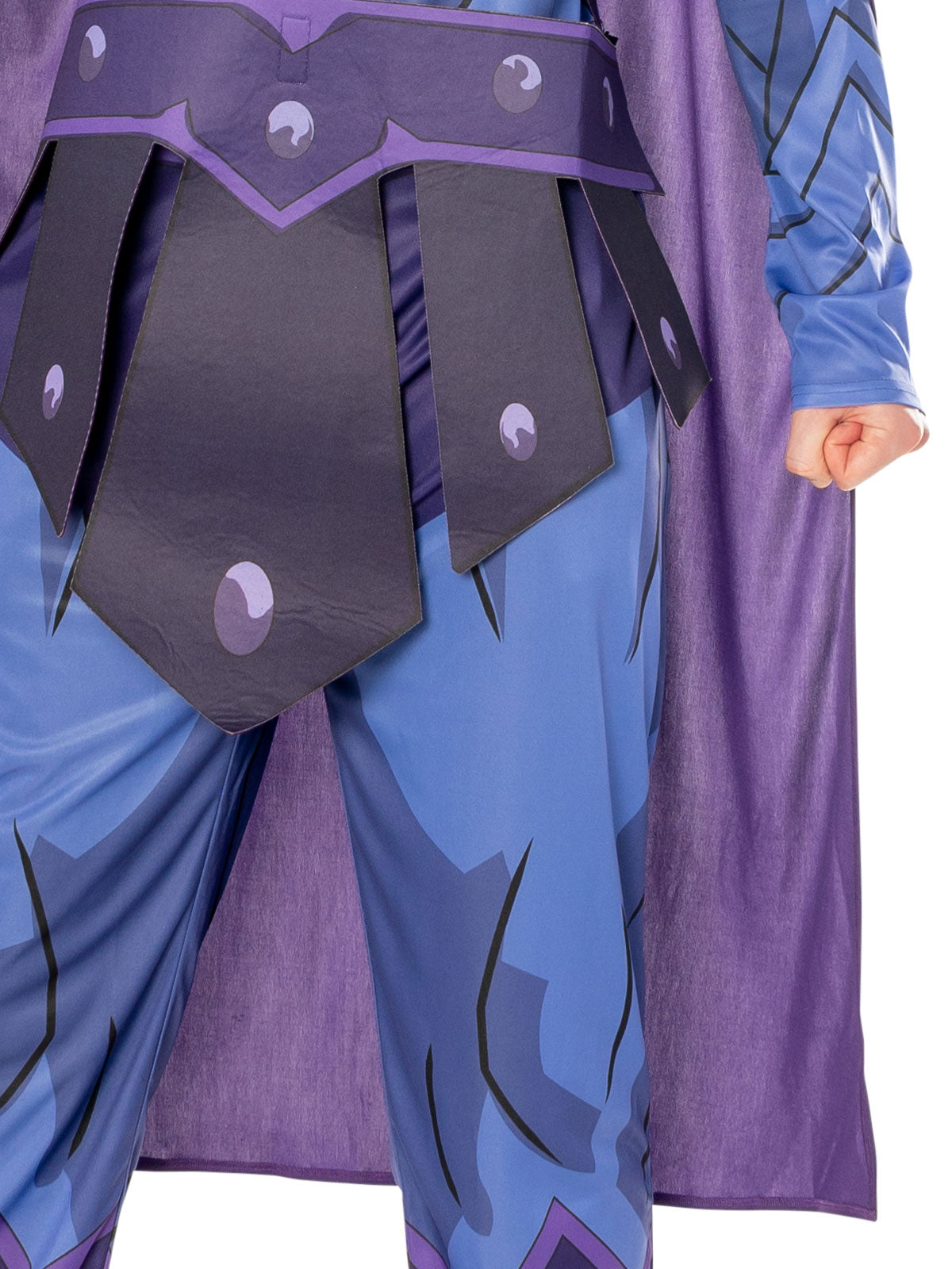He-Man Skeletor Adult Costume with Green EVA Mask and Purple Hood