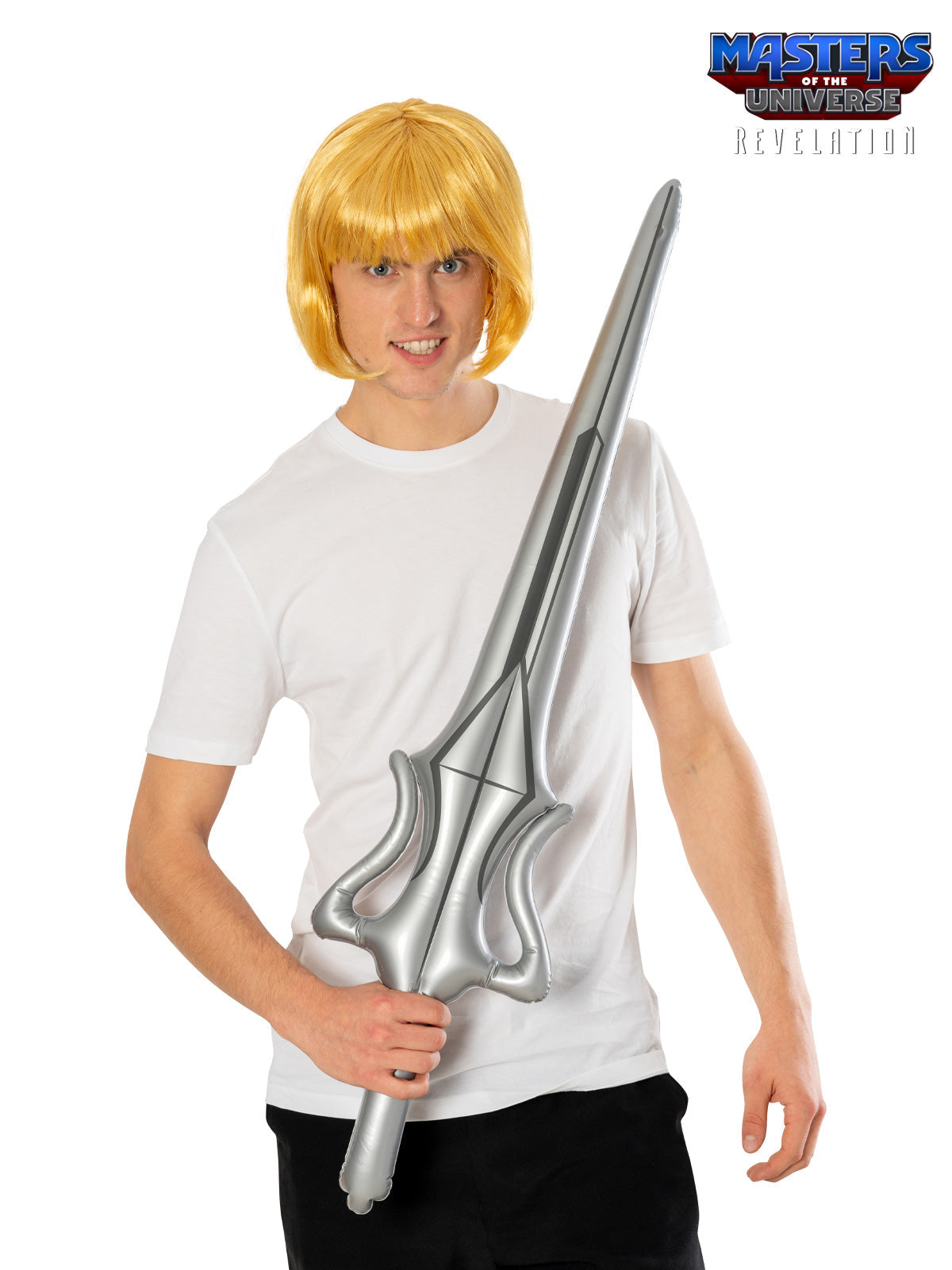 He-Man Adult Accessory Set with Wig and Inflatable Sword for Dress Up
