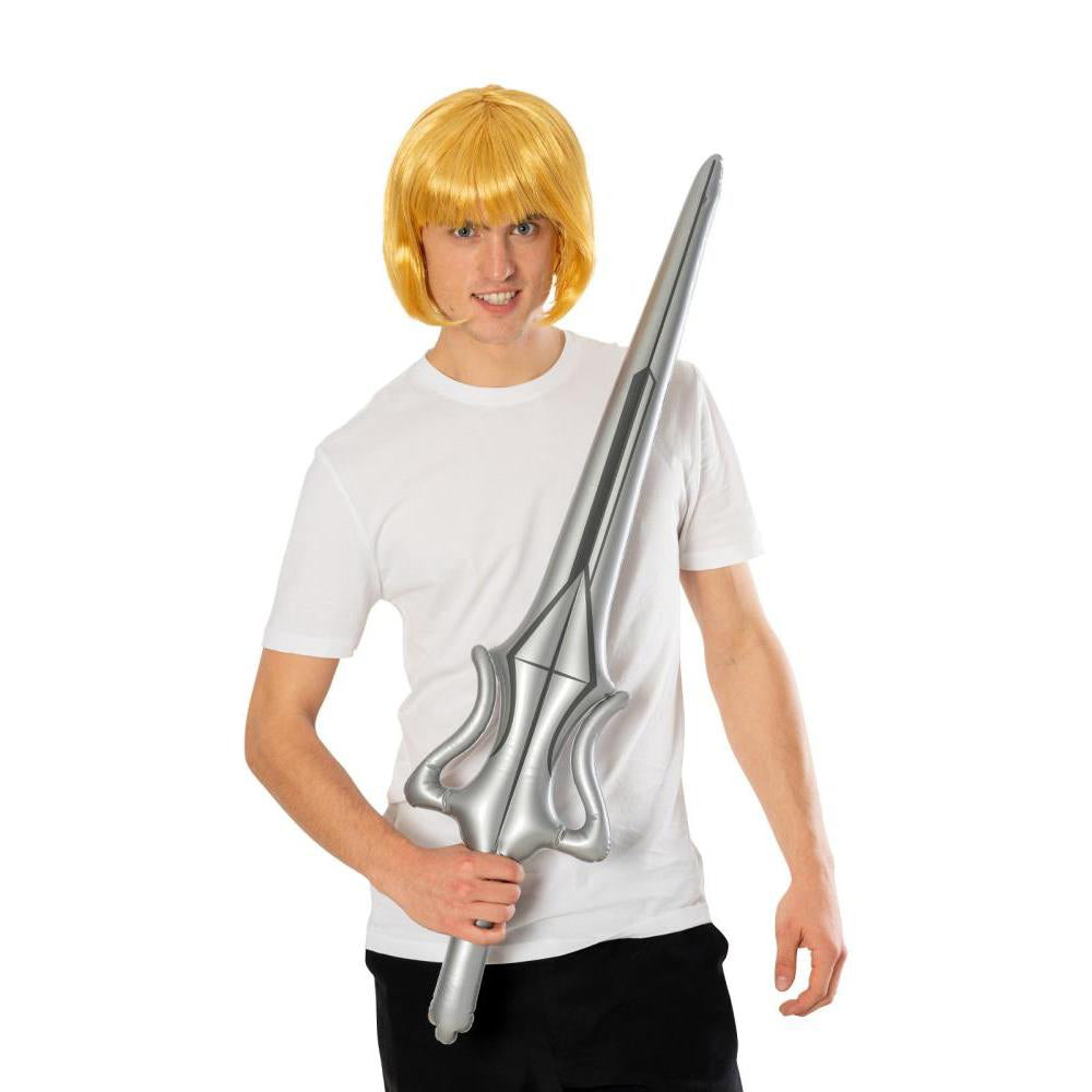 He-Man Adult Accessory Set with Wig and Inflatable Sword for Dress Up