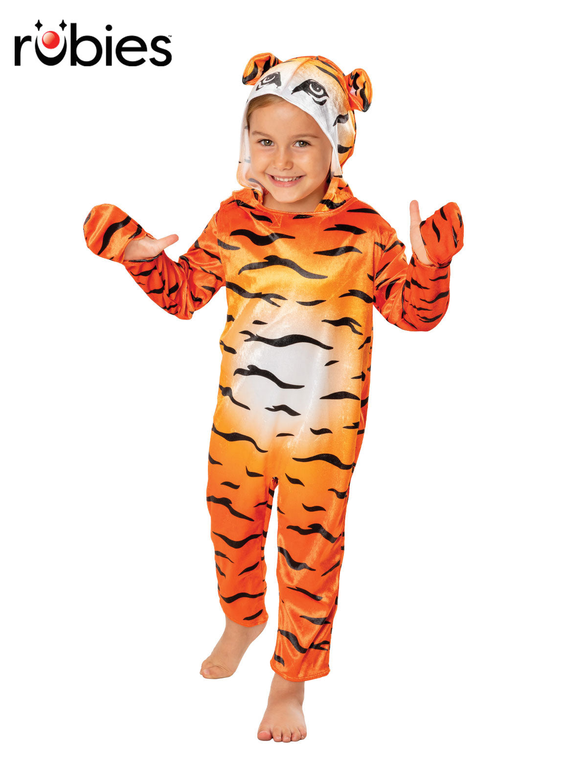 Tiger Costume for Kids Deluxe Hooded Jumpsuit with Mask and Paws