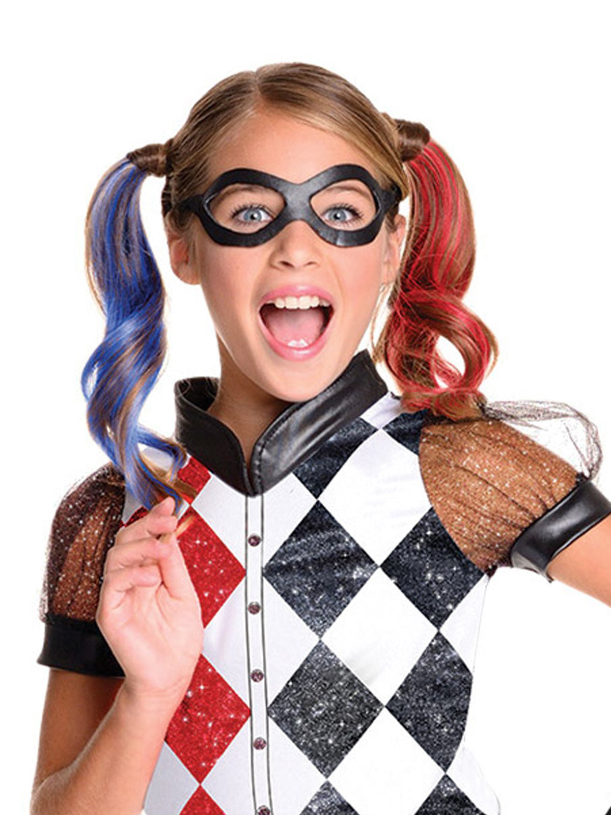 Harley Quinn Deluxe Costume DC Comics Official Licensed Set with Eye Mask – Multi Colour