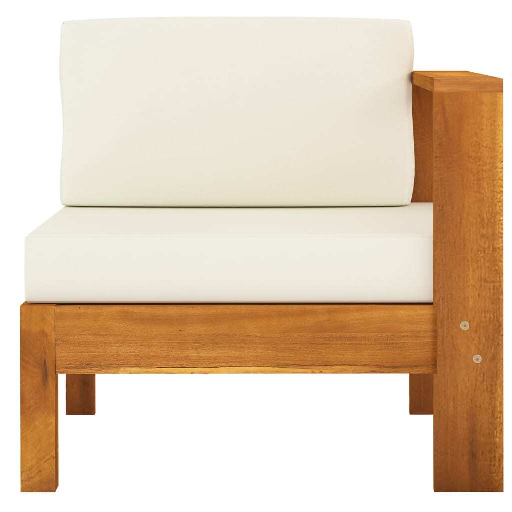 4-Seater Garden Sofa with Cushions Outdoor Patio Solid Acacia Wood Cream White